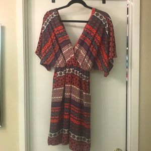 Tribal print dress with pockets!